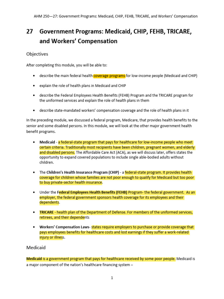 AHM250 MedicaidGovernmentProgramsMedicaidDownload | PDF | Medicaid ...