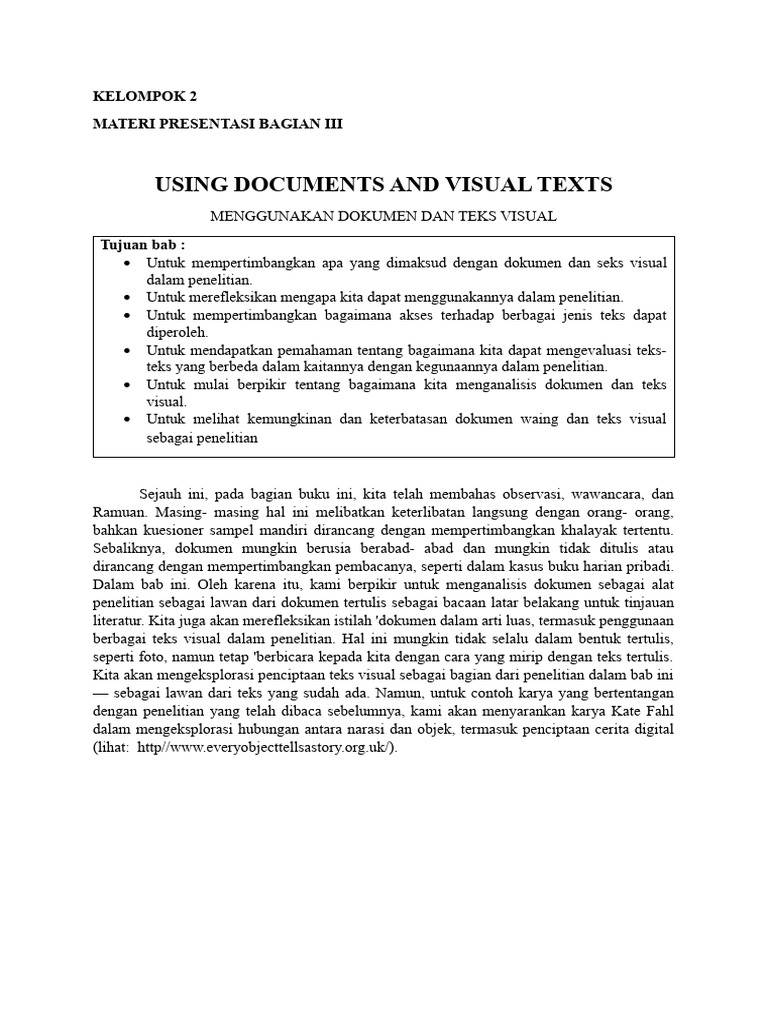 Analisis Teks Visual dalam Penelitian | PDF