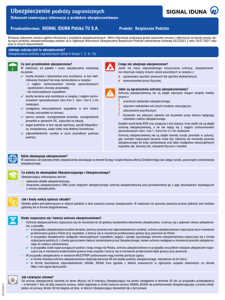 IPID OWU Bezpieczne Podroze PDF | PDF