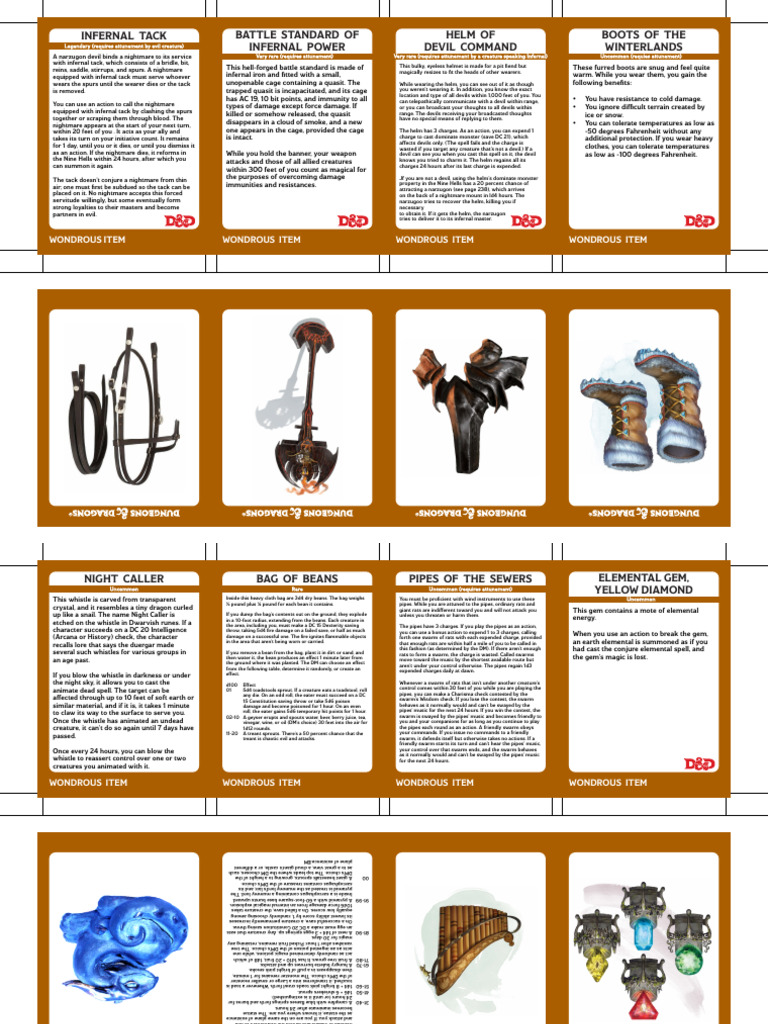 Rare Infernal Magic Items Overview | PDF