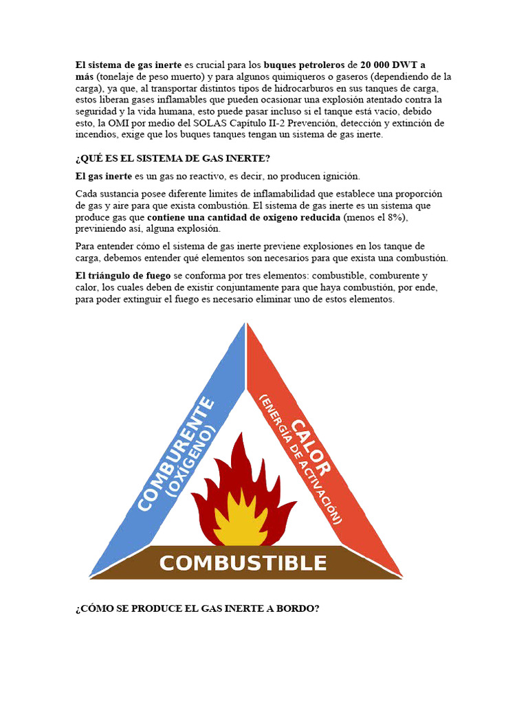 El sistema de gas inerte | PDF | Combustión | Ingeniería de Procesos ...