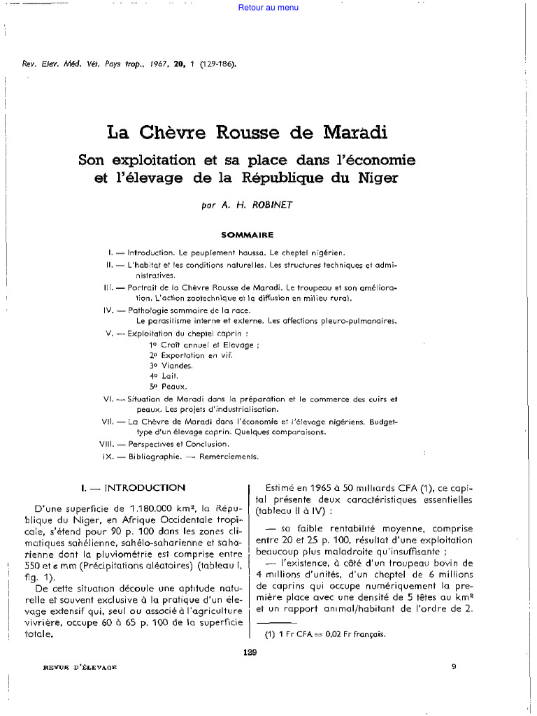 Chèvre Rousse de Maradi : Élevage et Économie | PDF | Chèvre | Niger