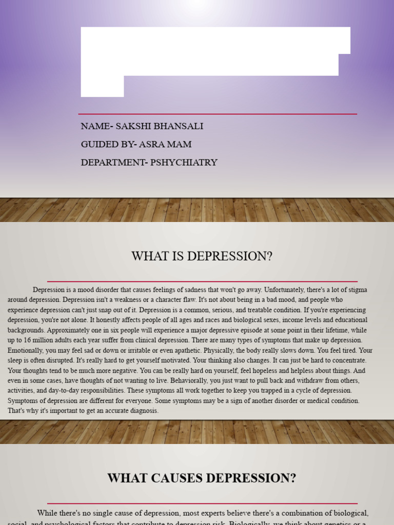 Depression (Major Depressive Disorder) | PDF | Major Depressive ...