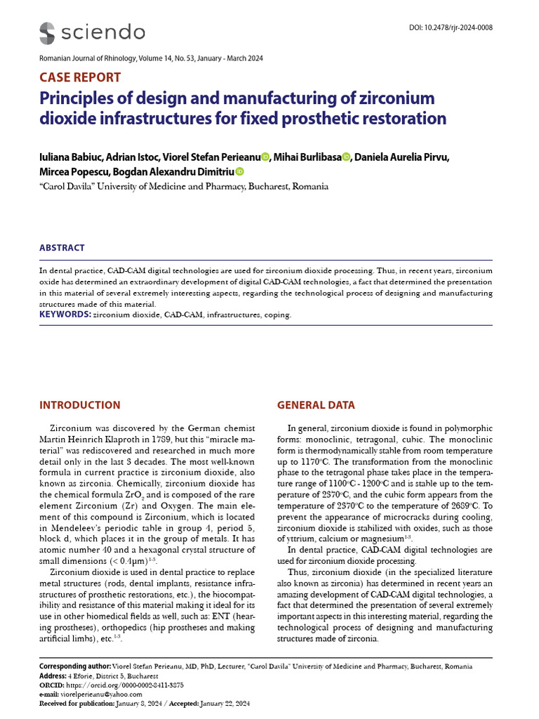 Zirconium Dioxide in Dental CAD-CAM Design | PDF | Zirconium Dioxide ...