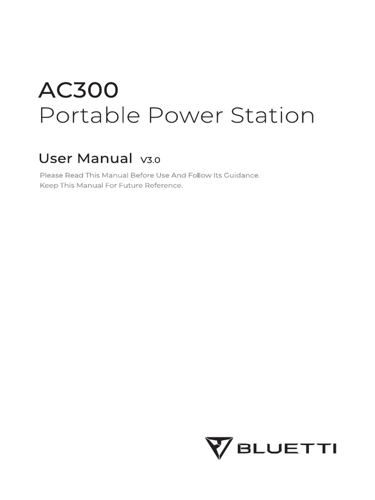 User Manual Bluetti AC300 20230605 | PDF