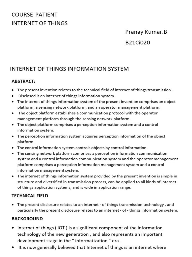 IoT Information System Architecture | PDF | Internet Of Things ...
