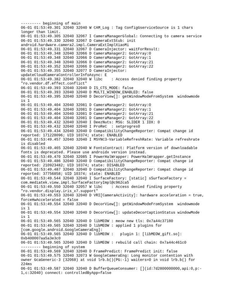 Camera Service Log Analysis | PDF | Operating System Families | Digital ...
