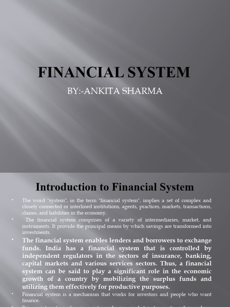 Overview of India's Financial System | PDF | Financial Markets ...