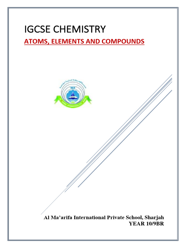 IGCSE Chemistry: Atoms and Compounds | PDF | Ion | Chemical Compounds