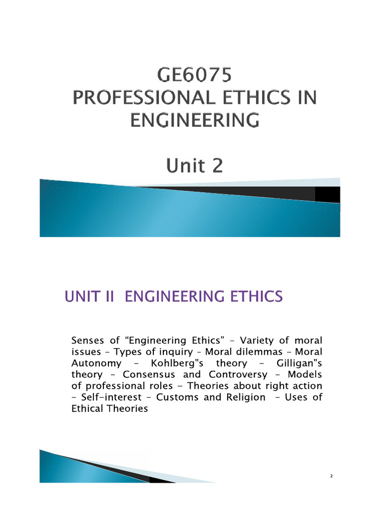 Ethics Unit 2 | PDF