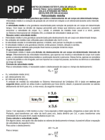 Aula e Avaliação de Física Salas 100 101 102 103