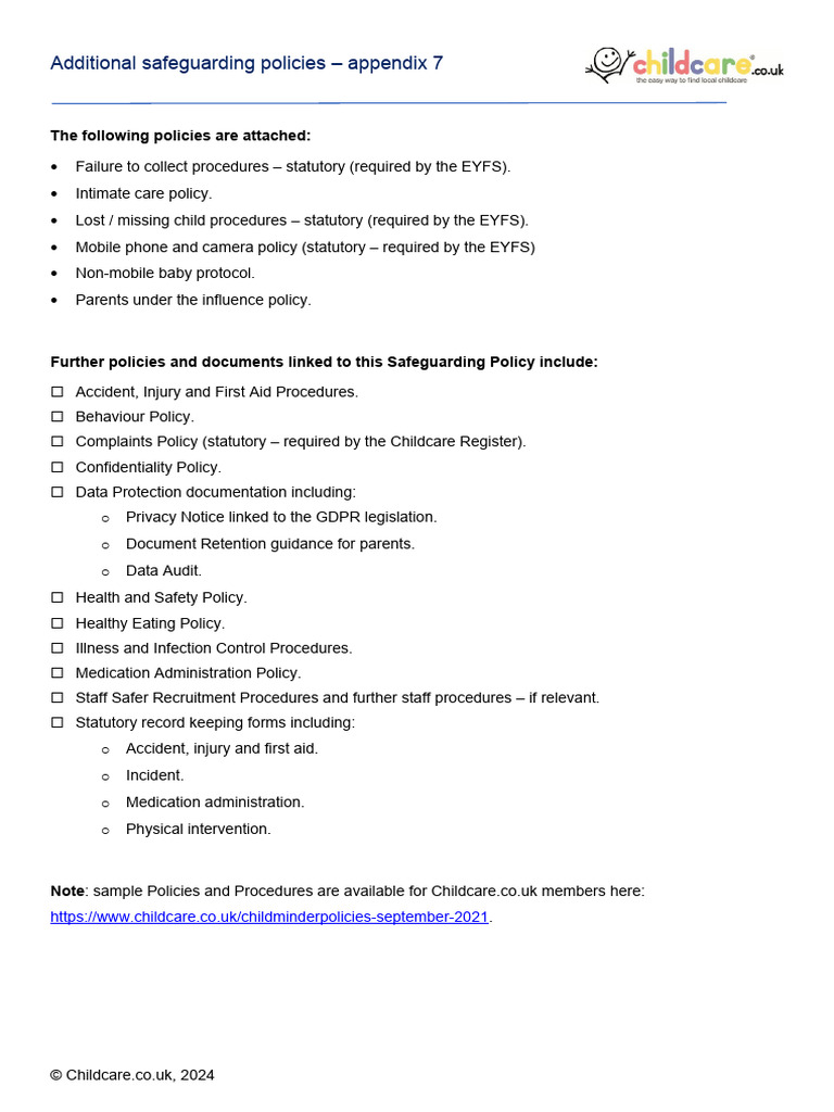 Safeguarding Policy 8 Pdf Caregiver Copyright