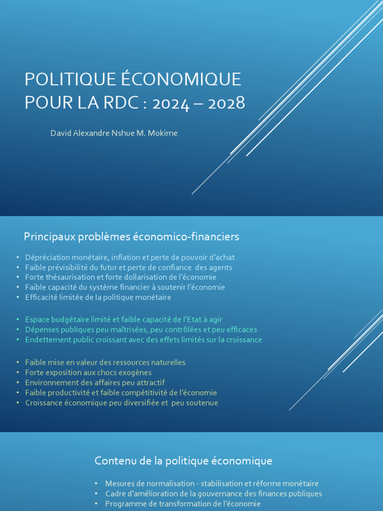 Al Pollitique Économique Pour La RDC | PDF | Coût de la vie | Argent