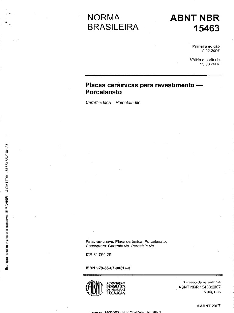 Abnt - 15463 | PDF