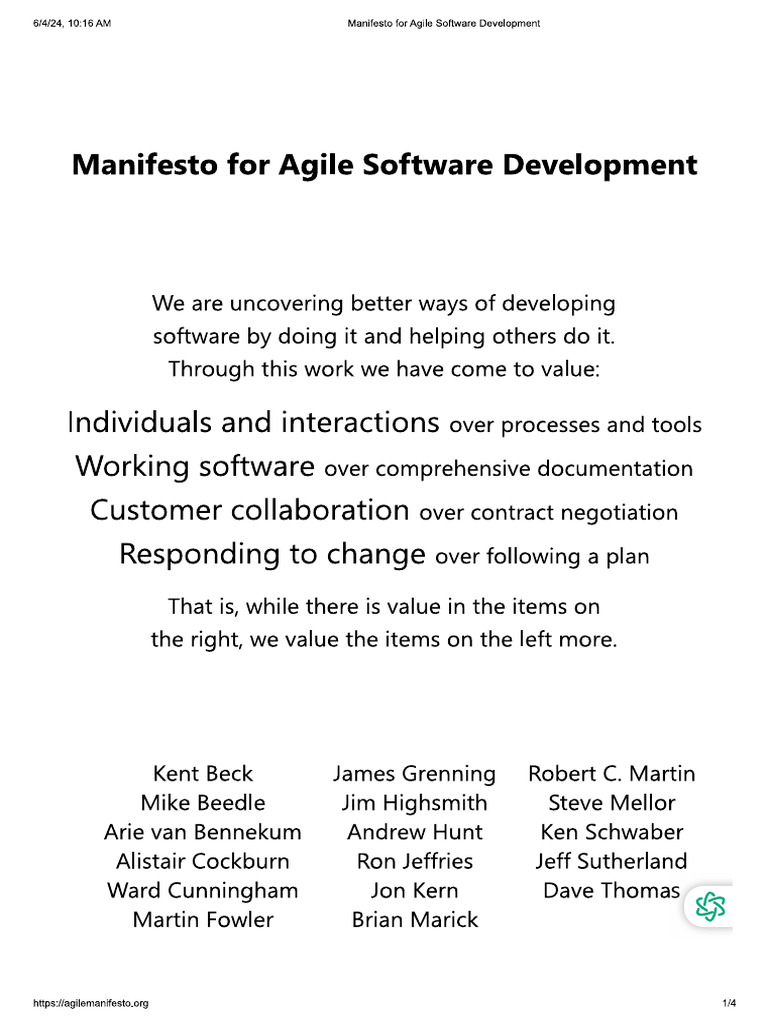 Agile Manifesto | PDF
