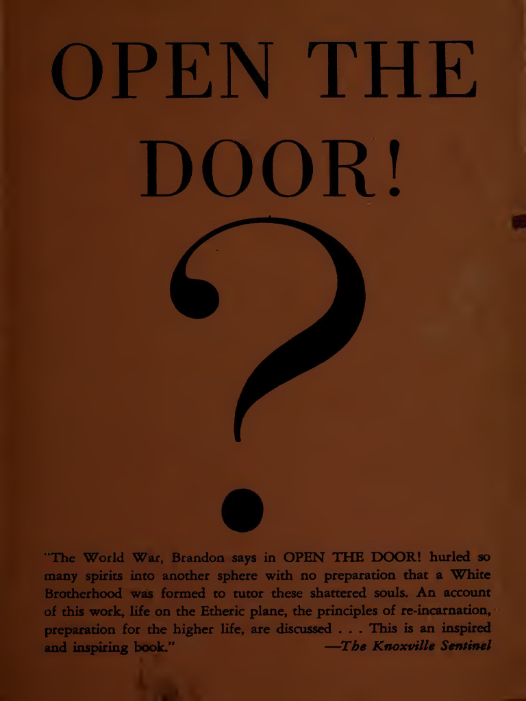 Open The Door by Brandon | PDF | Soul | Mind