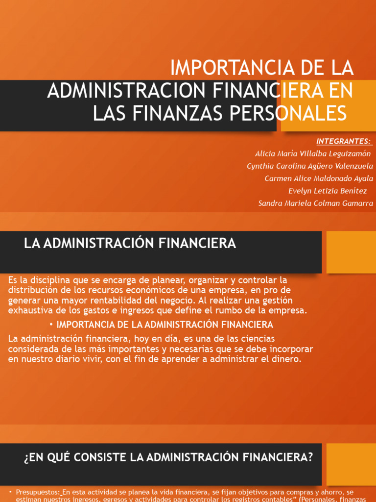 Importancia de La Administracion Financiera en Las Finanzas | PDF ...