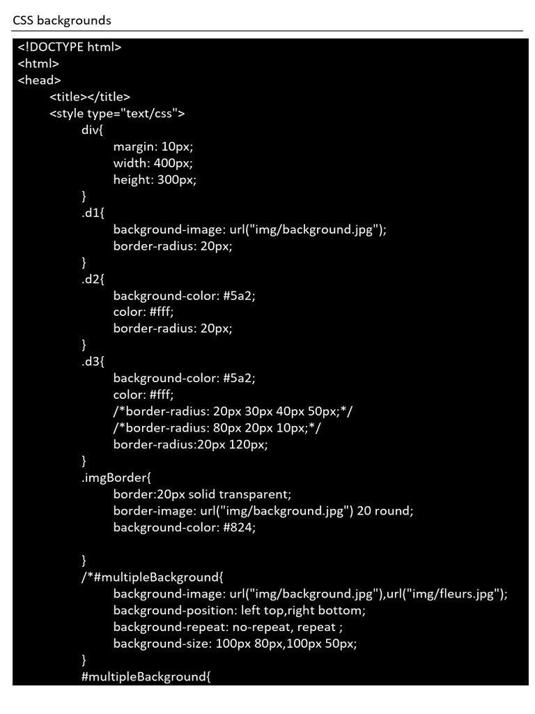 CSS Backgrounds | PDF | Computers