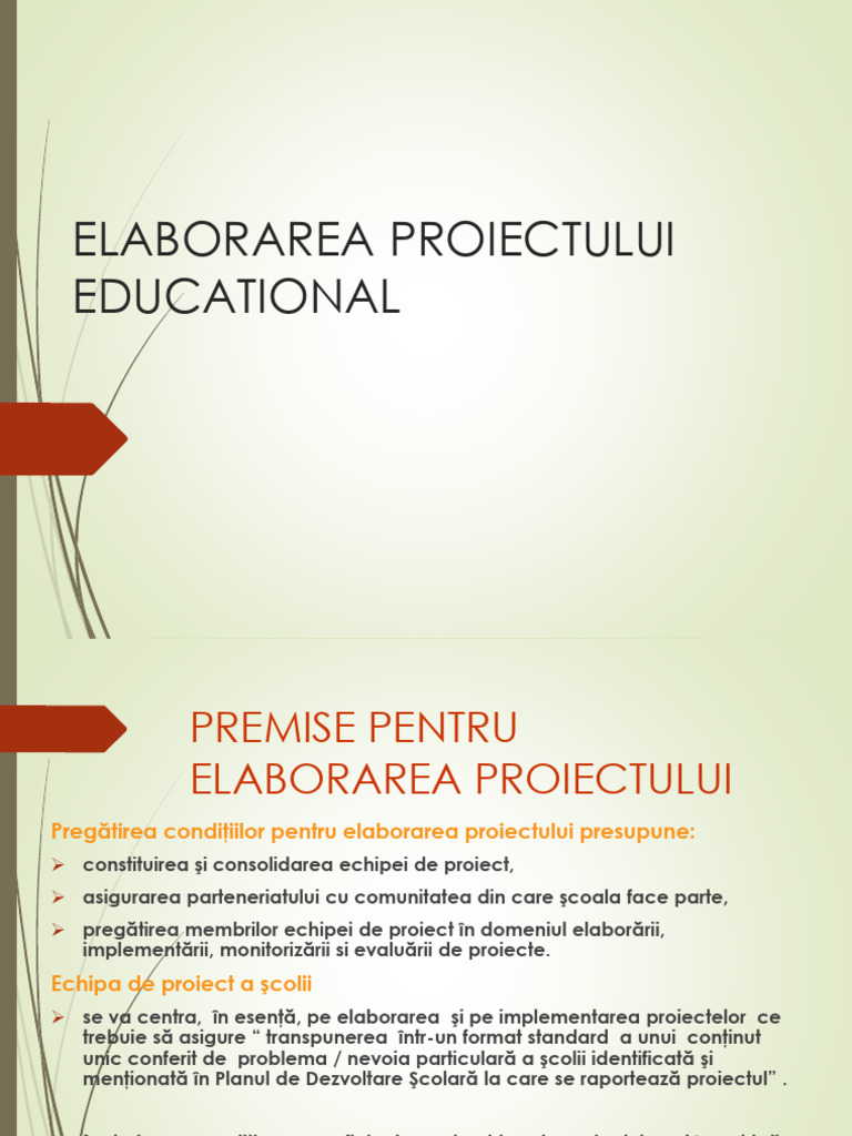 Elaborare Proiect Educational | PDF