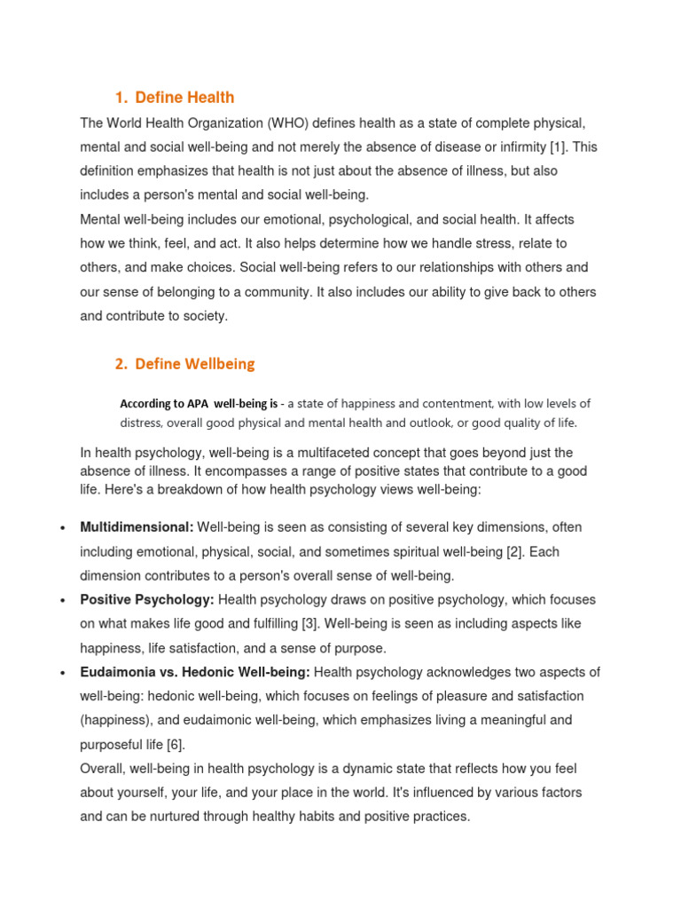 Health and Well-Being Explained | PDF | Stress (Biology) | Health ...