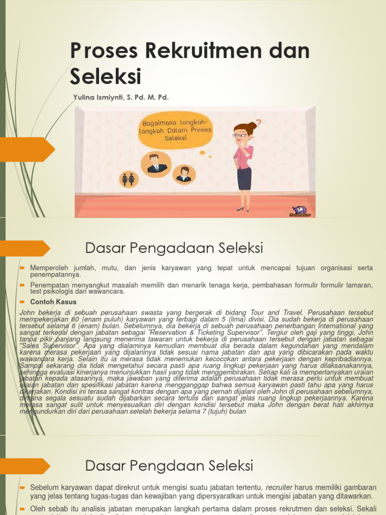 Pertemuan 5 Proses Seleksi Dan Rekruitmen | PDF
