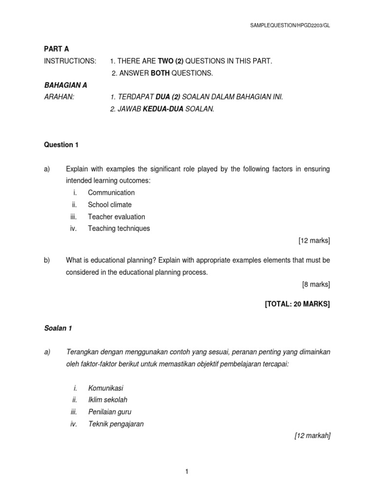 Exp Exam Q HPGD2203 | PDF