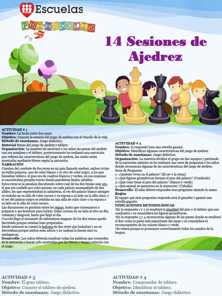 Actividades de Ajedrez para Niños | PDF | Ajedrez | Juegos de mesa
