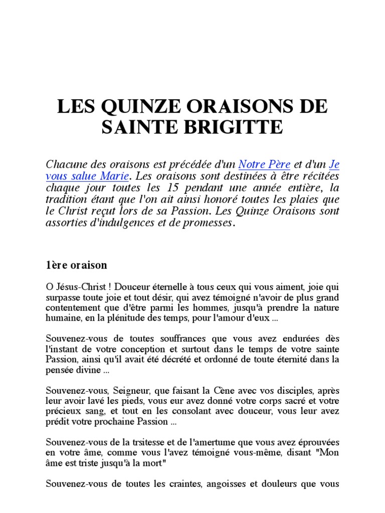 15 Oraisons Sainte Brigitte PDF La compassion Doctrines et