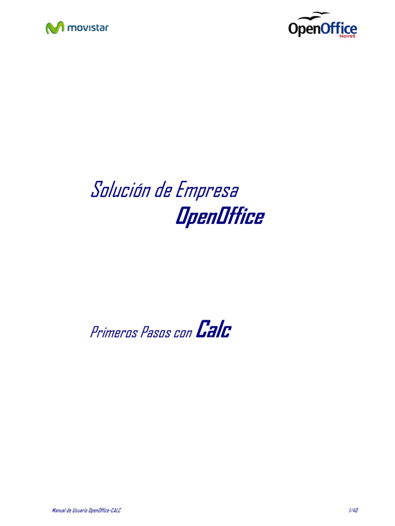 Guía de Usuario para OpenOffice Calc | PDF | Hoja de cálculo | Menú ...