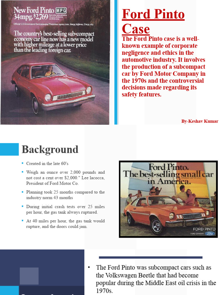 Ford Pinto Case: Corporate Negligence | PDF | Business | Technology ...