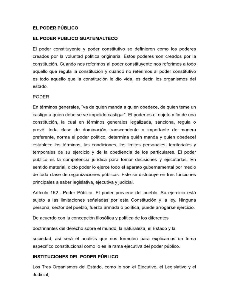 Estructura del Poder Público en Guatemala | PDF | Judicaturas ...