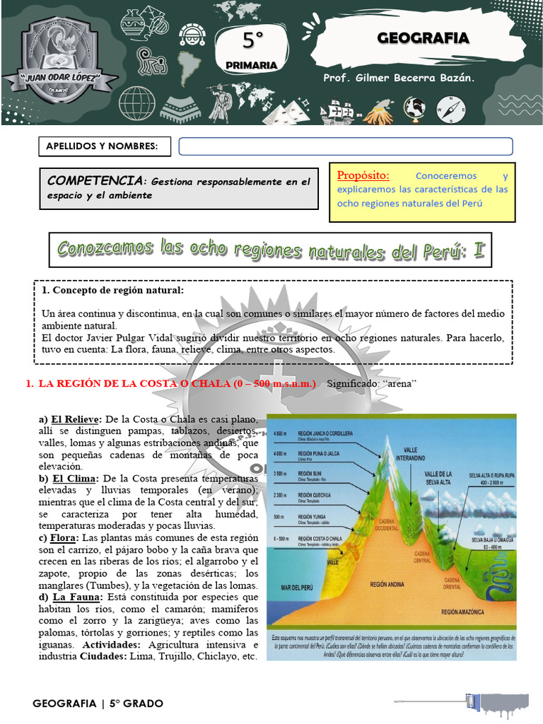 Características de Regiones Naturales del Perú | PDF | Clima templado ...