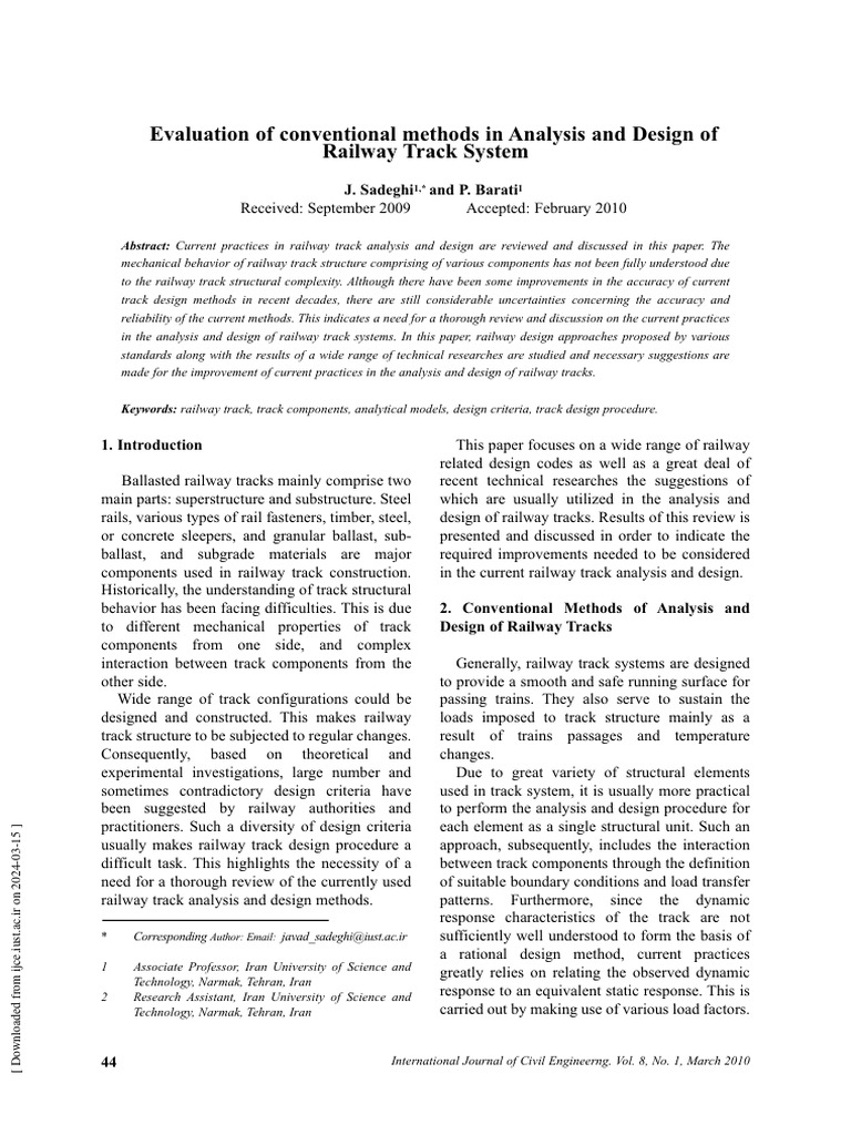 Design Of Railway Track Pdf Bending Stress Mechanics