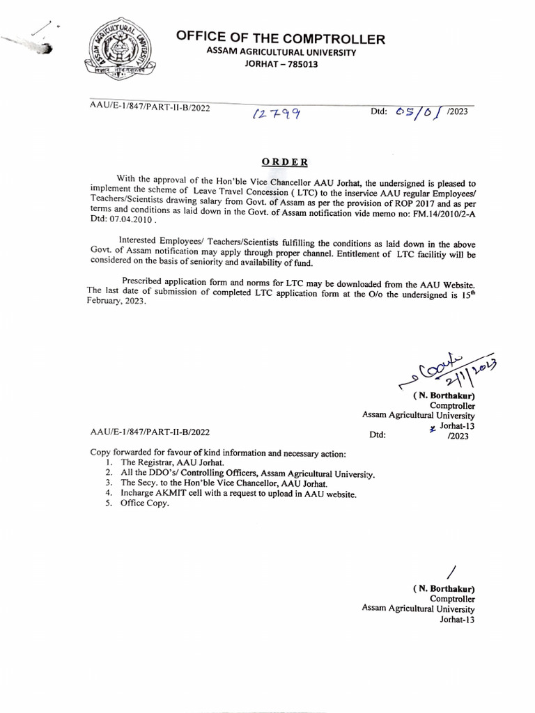 Assam Govt LTC Scheme for Employees | PDF | Government