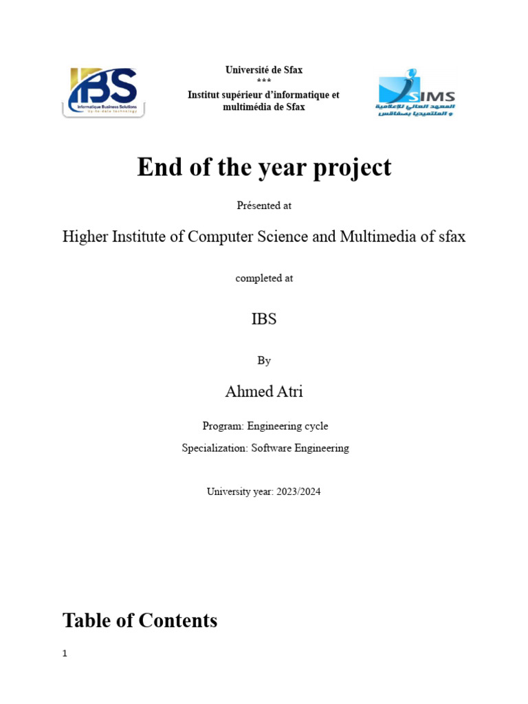 Rapport Projet de Fin D'année Pour Une Application Web | PDF | Client ...