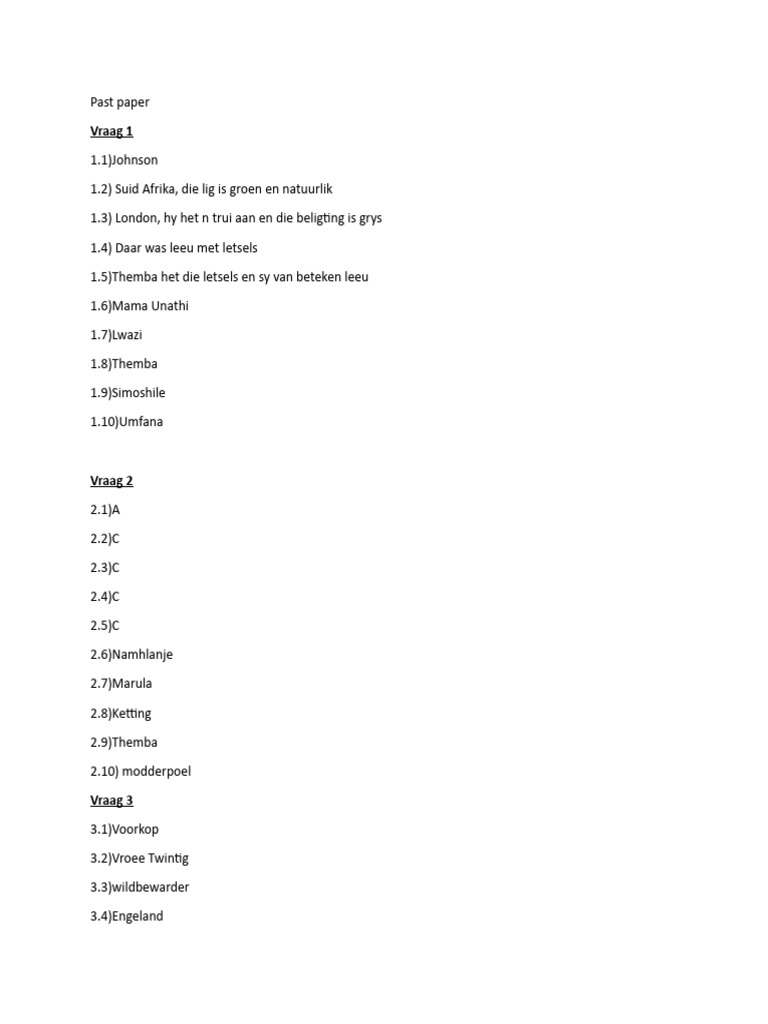 Afrikaans Past Paper Pdf