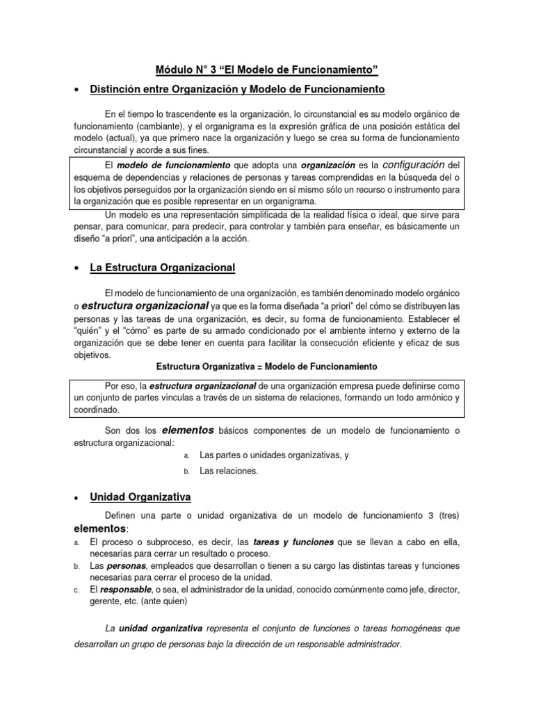 Modelo de Funcionamiento Organizacional | PDF | Crecimiento personal y ...