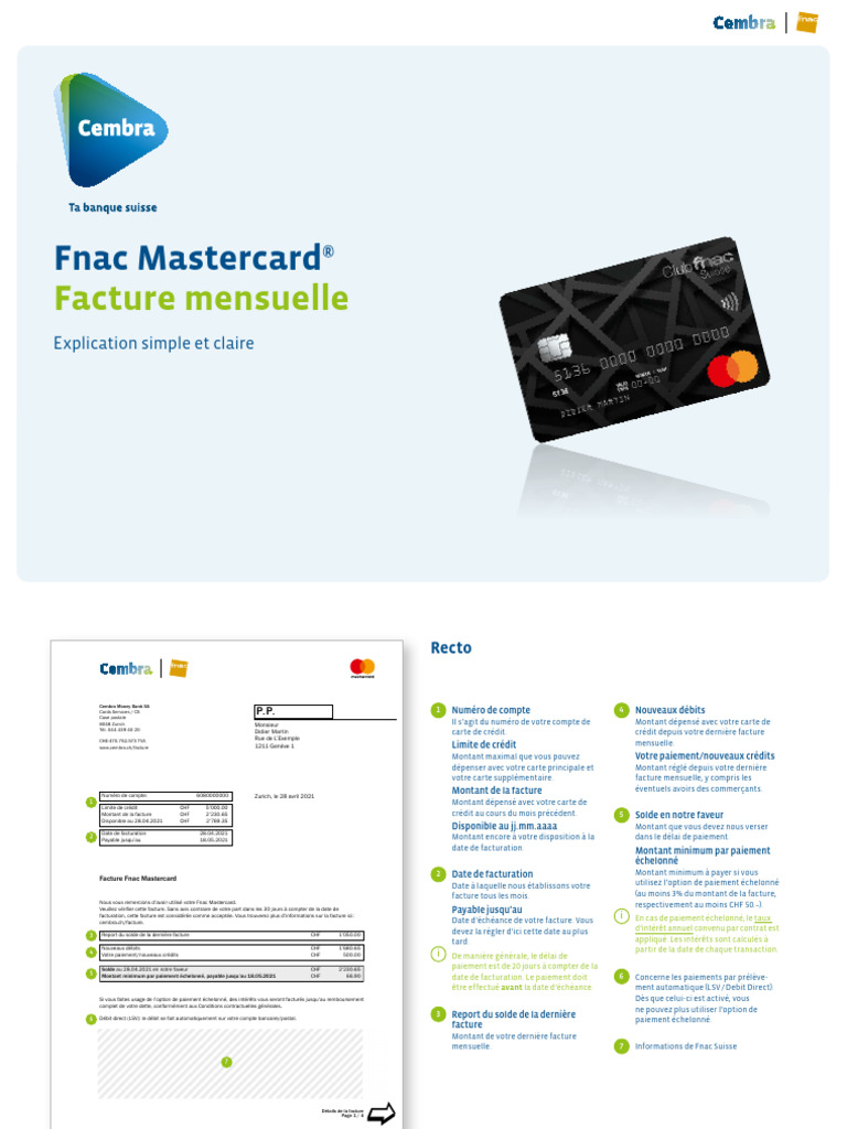 Fnac MasterCard Invoice F | PDF | Facture | MasterCard