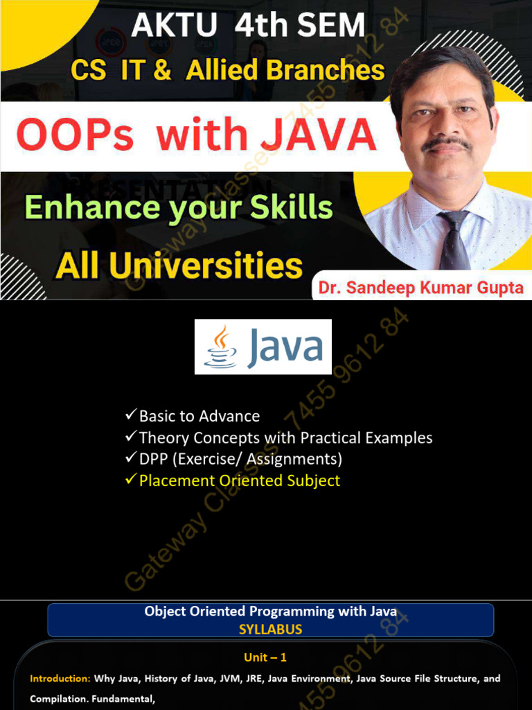 Java Object-Oriented Programming Syllabus | PDF | Java (Programming ...