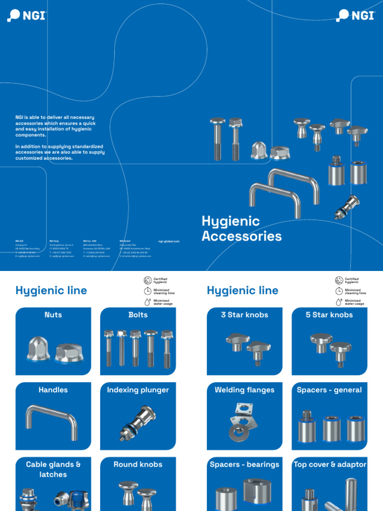 NGI Hygienic Accessories Overview | PDF | Screw | Nut (Hardware)