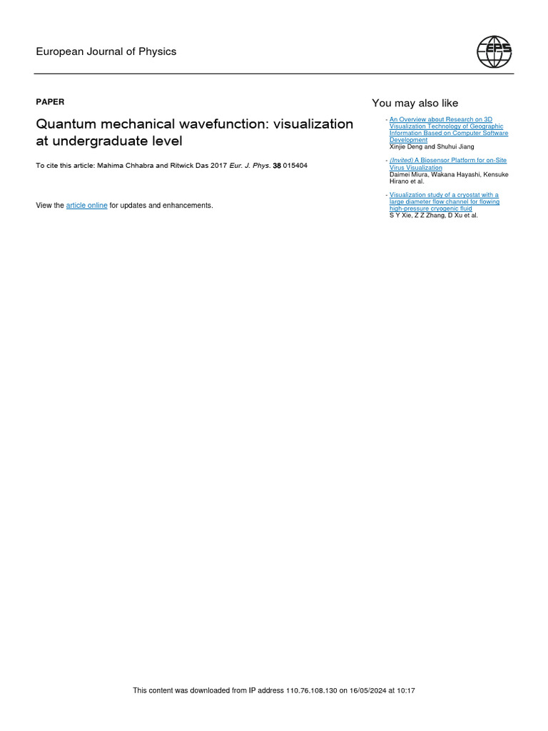 Visualization of Quantum Wave | Download Free PDF | Wave Function ...