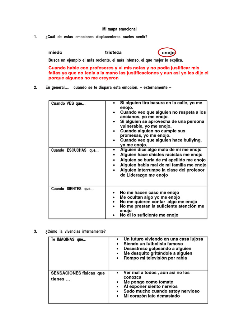 Mapa Emocional - Liderazgo | PDF | Ira | Las emociones