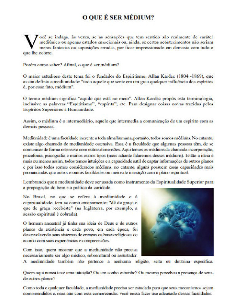O Que é Ser Médium Pdf