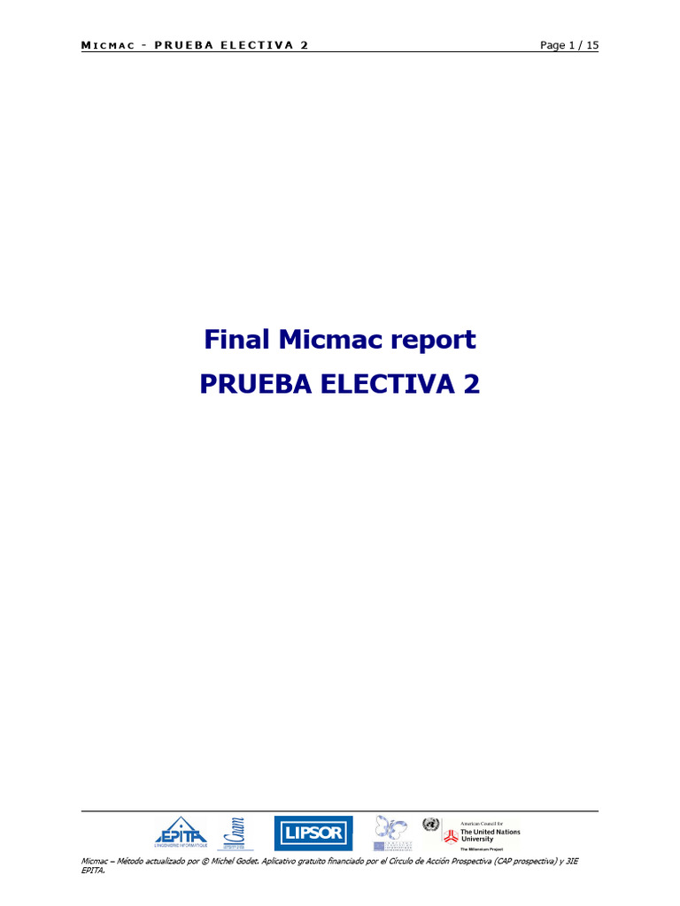 Informe Final sobre Micmac y Variables | PDF | Red eléctrica