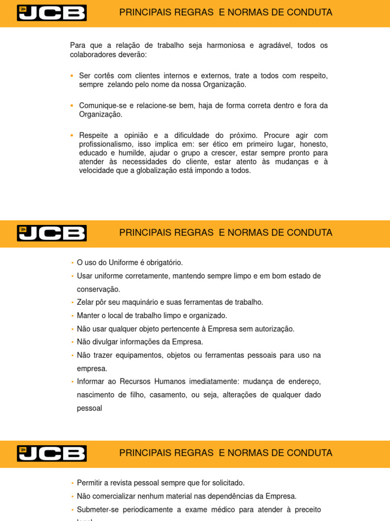 Regras e Normas de Conduta no Trabalho | PDF | Gestão de recursos humanos