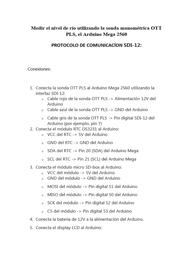 Medir El Nivel de Río Utilizando La Sonda Manométrica OTT PLS - SDI-12 ...