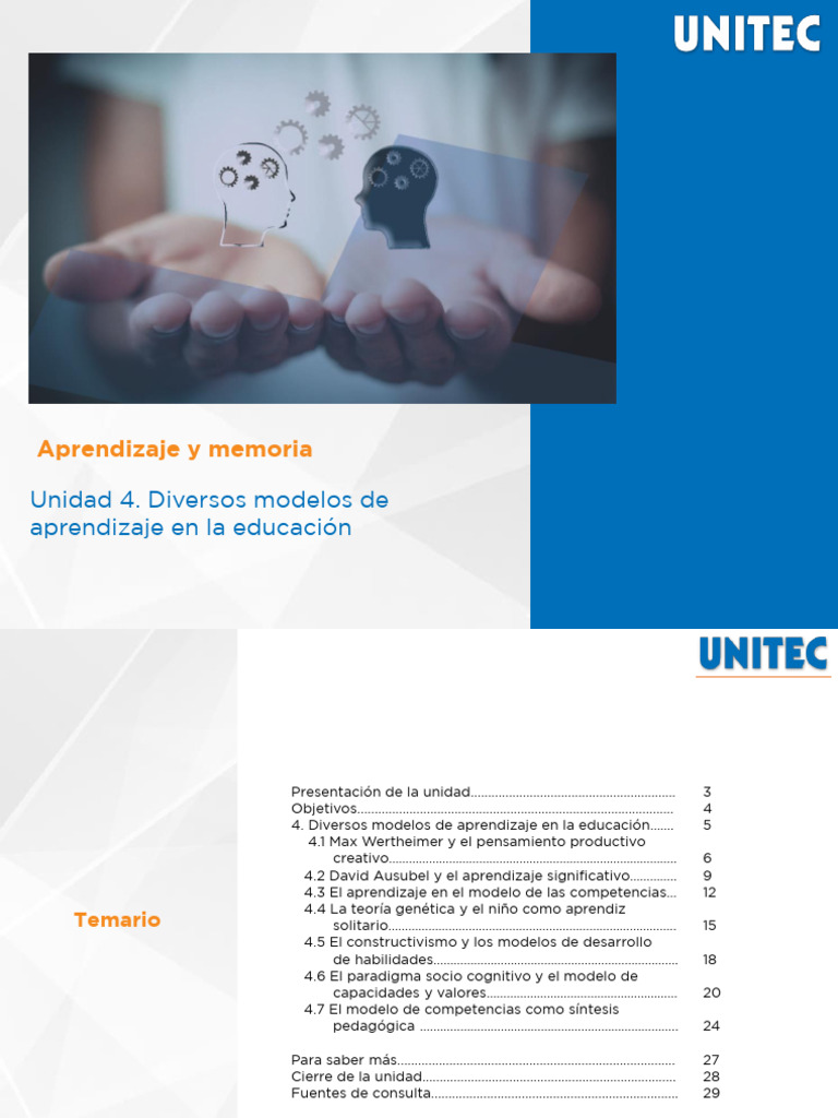 Modelos de Aprendizaje en Educación | PDF | Aprendizaje ...