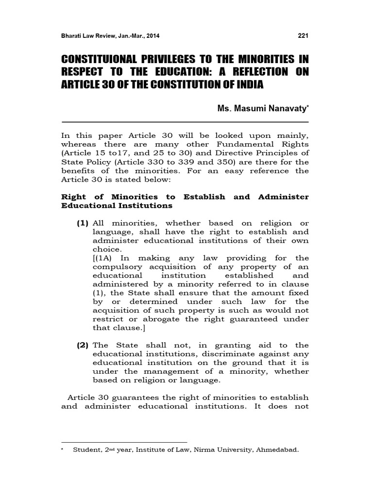 Article 30 pdf minority group justice