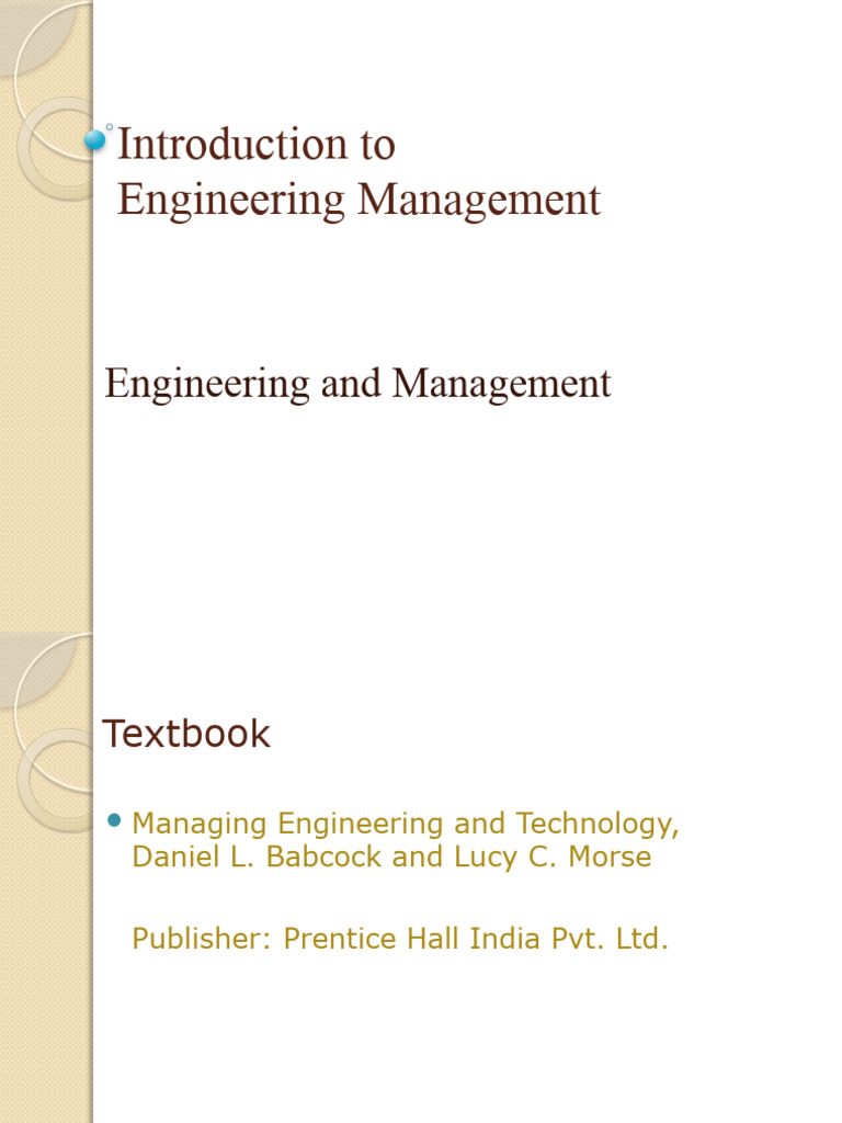 Engineering Management Overview Guide | PDF | Engineering | Goal