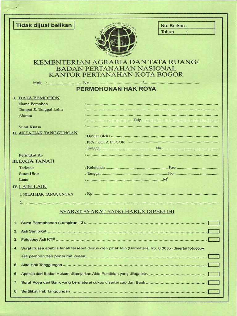 Permohonan Hak Roya | PDF